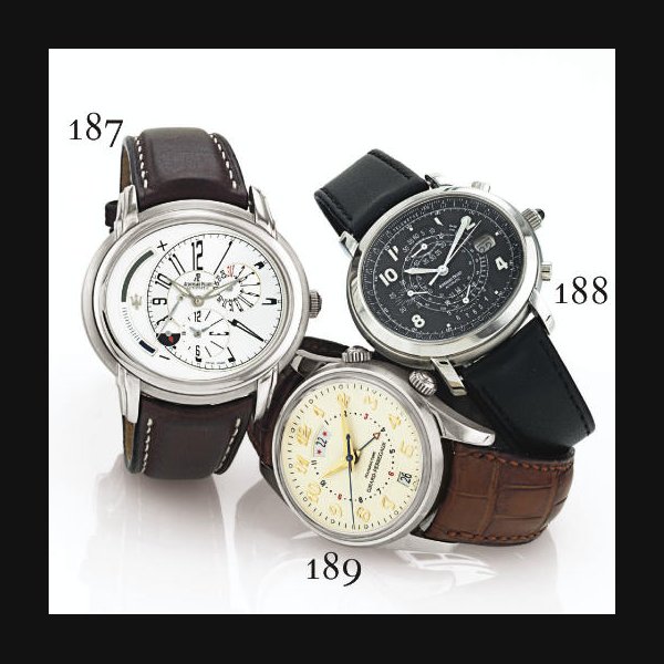 AUDEMARS PIGUET. A FINE LIMITED EDITION STAINLESS STEEL OVAL AUTOMATIC DUAL TIME WRISTWATCH WITH DATE, DAY-NIGHT INDICATION AND POWER RESERVE SIGNED AUDEMARS PIGUET, "MILLENARY MASERATI ANNIVERSARY 90", NO. 311/900, CASE NO. F43325, MANUFACTURED IN 2004