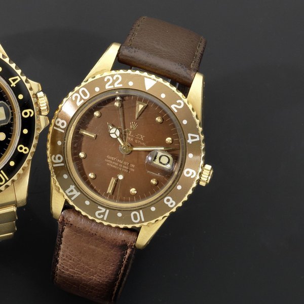 Rolex Rolex. An 18ct gold automatic calendar wristwatch GMT-Master, Ref:1675, Serial No.111****, Movement No.D39***, Circa 1965 · 1675