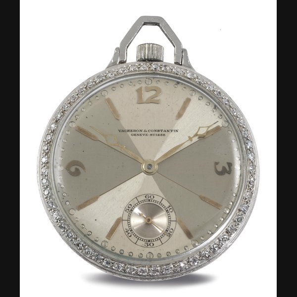 Vacheron Constantin VACHERON CONSTANTIN. A RECASED PLATINUM AND DIAMOND OPENFACE KEYLESS LEVER DRESS WATCH SIGNED VACHERON CONSTANTIN, GENEVE, MOVEMENT NO. 343595, CIRCA 1920