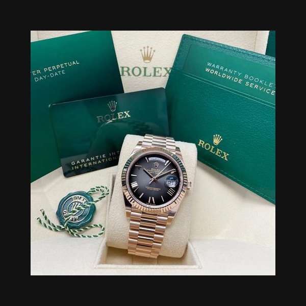 Rolex Rolex Day-DateUNWORN Day-Date 40mm Slate Ombre Dial 228235 Rose Gold Presidential Bracelet Full Set Unworn Complete Box & Papers