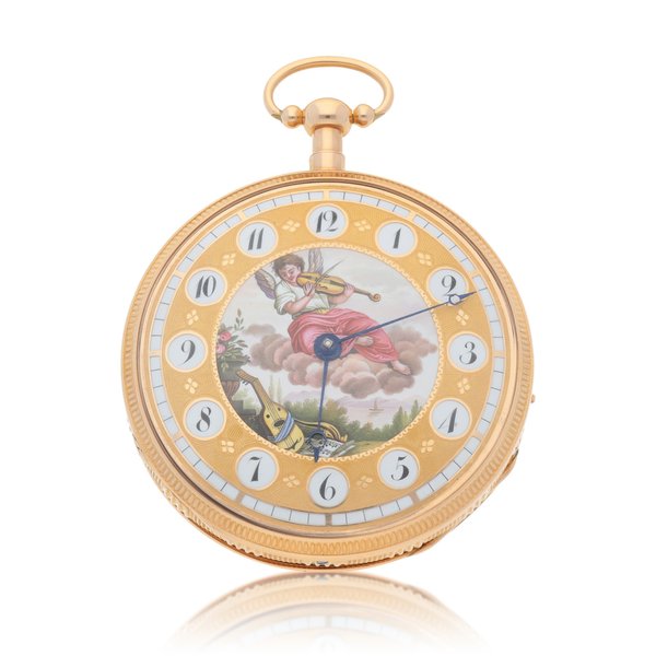 Perrin frères Gold open faced quarter repeating musical cylinder watch Circa 1880 | Perrin frères 黃金二問報時音樂懷錶，年份約1880, Price & Market Data