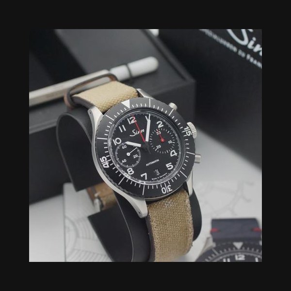 Sinn Sinn158 Der Traditionelle Bicompax-chronograph Full Set 09/2023 Full Set LC 100 Leder Stahl Automatik