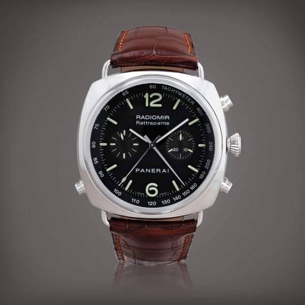 Panerai Radiomir Rattrapante, reference PAM00214    Montre bracelet chronographe à rattrapante en acier |  Stainless steel split-seconds chronograph wristwatch     Vers 2005 |  Circa 2005