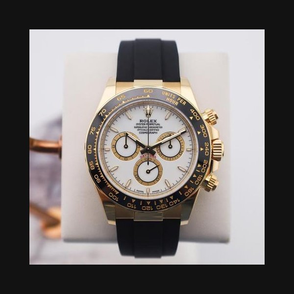 Rolex DaytonaCosmograph Daytona 40mm Yellow Gold White Index Dial Oysterflex Band 126518LN
