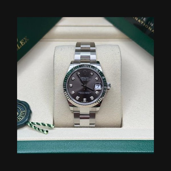 Rolex Rolex Datejust31 NEW 2026 Dark Grey Diamond Dial Stainless Steel Fluted Bezel Oyster Bracelet