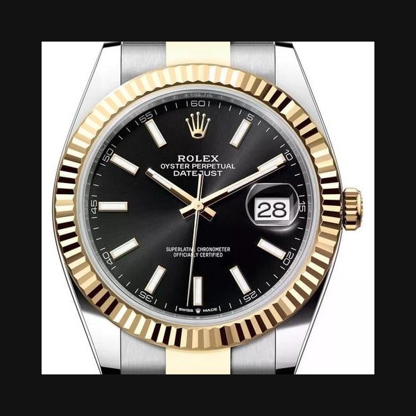 Rolex DatejustUnworn 2026 41mm Two-tone Everose Gold Black Index Dial Ref. 126333