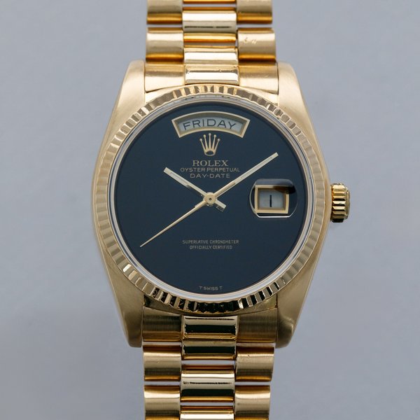 Rolex Rolex Day-Date 18038 Onyx Dial 18k YG , Price & Market Data