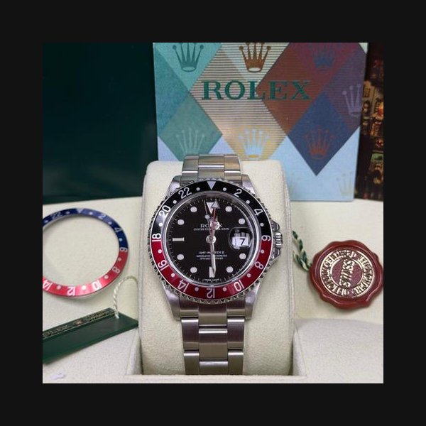 Rolex GMT-Master II2006 COMPLETE SET GMT Master II Coke & Pepsi Bezel 40mm Ref. 16710