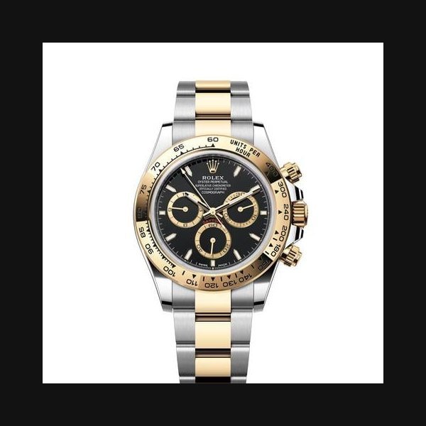Rolex Rolex DaytonaNEW 2026 Black Index Dial Two Tone Yellow Gold Smooth Bezel Oyster Bracelet