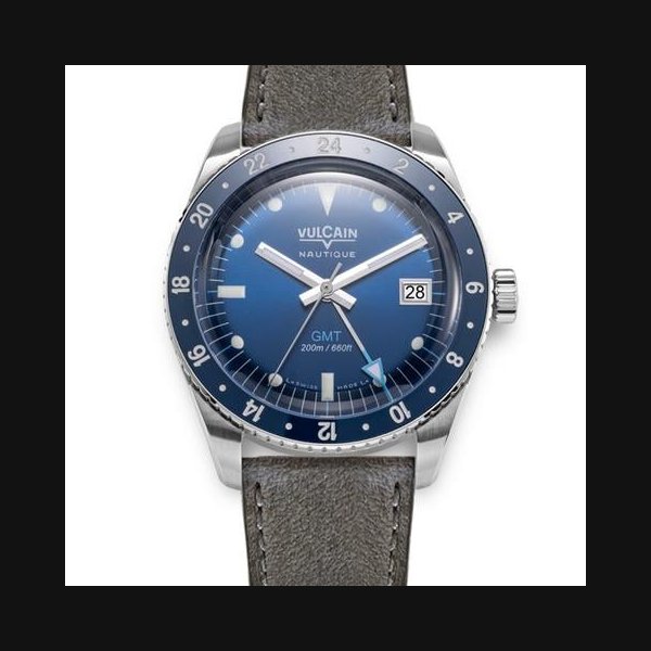 VulcainSkindiver GMT Blue 680174B37 - Limited Edition - Grey Leather Strap - OFFICIAL DEALER - FACTORY NEW - FULL WARRANTY