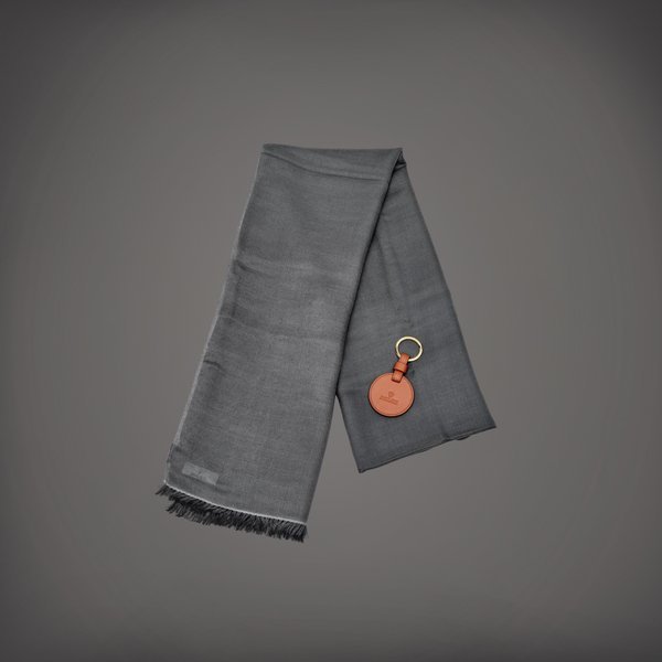 Rolex A set of leather keychain and cashmere and silk shawl, Circa 2020 | 勞力士 | 一套皮製鑰匙扣及羊絨絲綢披肩，約2020年製