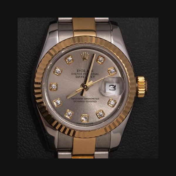 Rolex Lady-DatejustSilver Diamond Dial Appraisal Certificate Ref. 179173
