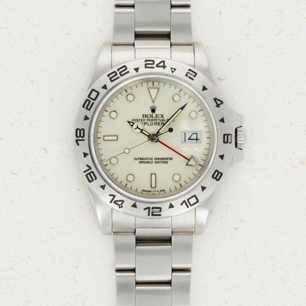 Rolex Rolex Cream Dial Explorer II 16550 Box and Papers