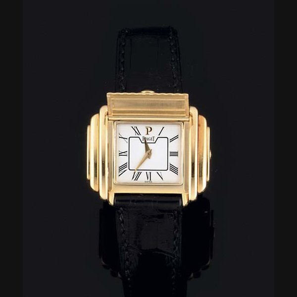 Piaget Piaget. An 18ct Gold, Quartz Wristwatch with hinged cover SIGNED PIAGET, CASE NO 16991-625023, CIRCA 1998