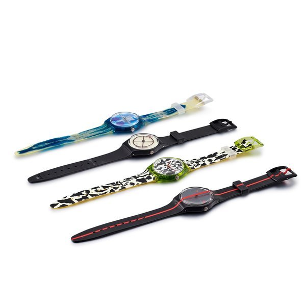 Swatch Swiss Art | A group of 4 plastic numbered edition wristwatches, Circa 1991 | Swiss Art | 一套四件塑膠編號版腕錶，約1991年製