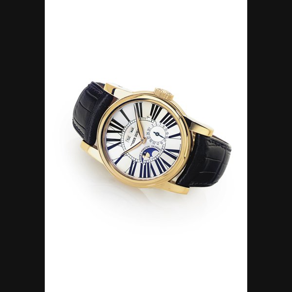 ROGER DUBUIS. A FINE AND RARE OVERSIZED LIMITED EDITION 18K PINK GOLD AUTOMATIC PERPETUAL CALENDAR WRISTWATCH WITH MOON PHASES SIGNED ROGER DUBUIS, HORLOGER GENEVOIS, HOMMAGE, NO. 09/28, MOVEMENT NO. 0074, REF. H043 1439 5, CIRCA 2000