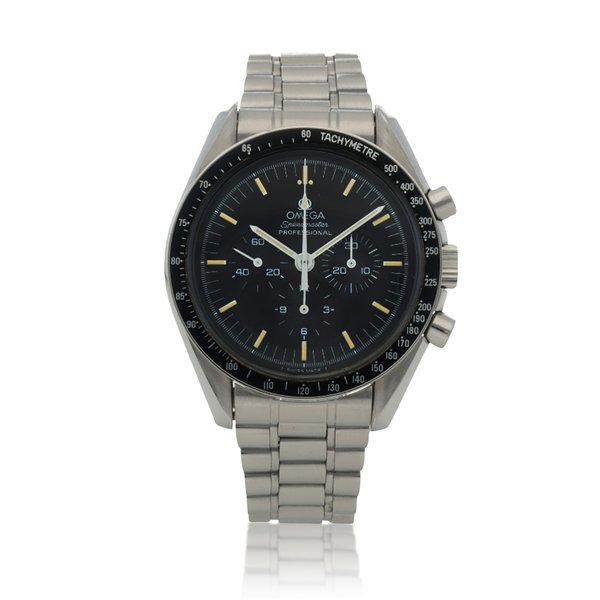 Omega 'Apollo XI' Speedmaster, ref. 345.0808  Stainless steel chronograph wristwatch with bracelet   Circa 1992