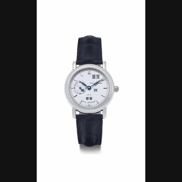 Ulysse Nardin. A Fine Limited Edition Platinum Perpetual Calendar Wristwatch SIGNED ULYSSE NARDIN, LUDWIG LIMITED EDITION MODEL, 150TH ANNIVERSARY, NO. 015/150, REF. 339-20, CIRCA 1996