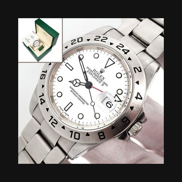 Rolex Rolex Explorer II2000 Rolex Explorer II Polar White Dial Steel 40mm Watch 16570 Box/Papers/Tag