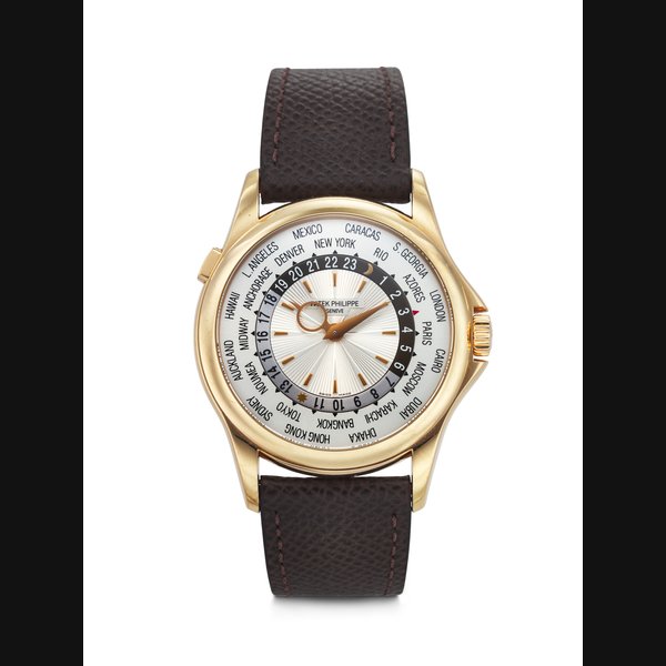 PATEK PHILIPPE. AN ATTRACTIVE 18K PINK GOLD AUTOMATIC WORLD TIME WRISTWATCH SIGNED PATEK PHILIPPE, REF. 5130R-001, MOVEMENT NO. 5'542'864, CASE NO. 4'506'362, CIRCA 2010