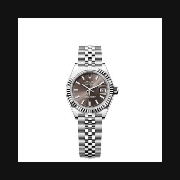 Rolex Rolex Lady-DatejustRhodium Index Dial Stainless Steel Fluted Bezel Jubilee Bracelet