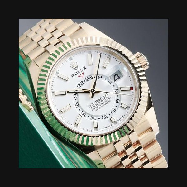 Rolex Sky-DwellerComplete 42mm Yellow Gold White Dial Jubilee 18K Gold 336938