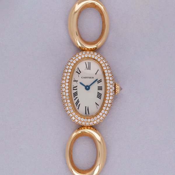 Cartier Cartier Baignoire ref. 1967 Diamond Bezel Loop Bracelet 18k YG