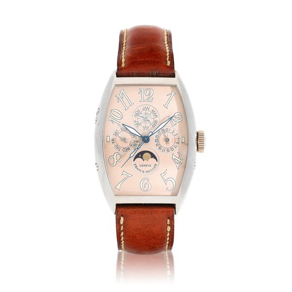 Franck Muller Franck Muller | Casablanca Perpetual, Reference 5850 QP, A white gold perpetual calendar wristwatch with moon phases, 24 hours and leap year indication Circa 2000 |  Casablanca Perpetual 型號5850 QP   白金萬年曆腕錶，備月相、24小時及閏年顯示，約2000年製 · 5850