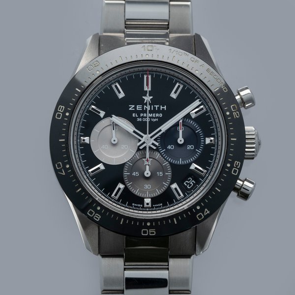Zenith ZENITH CHRONOMASTER SPORT EL PRIMERO 03.3100.3600/21.M3100 BLACK DIAL STAINLESS STEEL · 03.3100.3600/21.M3100