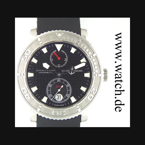 Ulysse Nardin Marine Diver Chronometer Stahl/Kautschuk 40mm UVP 5100.- UNGETRAGEN
Art. 100000000524 Ref. 263-51-3192