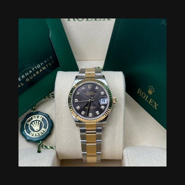 Rolex Rolex Datejust31 NEW 2024 Rhodium Diamond Dial Two Tone Yellow Gold Fluted Bezel Oyster
