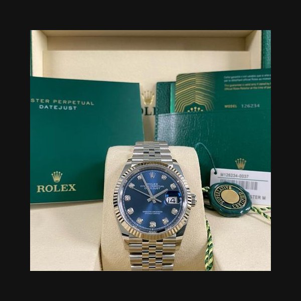 Rolex Rolex DatejustNEW 2025 UNWORN Datejust 36 Steel Jubilee Blue Diamond Dial 126234 FULL SET