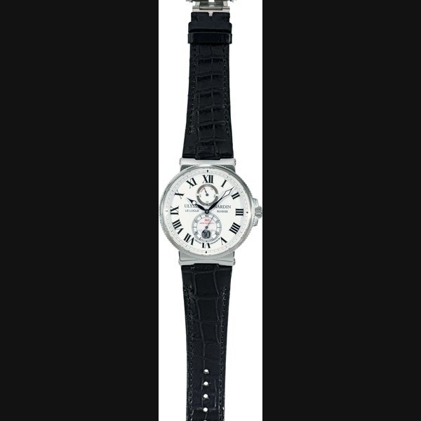 Ulysse Nardin 160th Anniversary Chronometer Wristwatch & Barometer Set Ulysse Nardin, Le Locle, Suisse, "160th Anniversary Certified Chronometer", No. 12/160, Ref. 269-65. Made in a limited edition of 160 examples to celebrate the 160th Anniversary of Ulysse Nardin in 2006. Sold on May 28, 2007. Fine and rare, self-winding, water-resistant, 18K platinum chronometer wristwatch with power reserve and a platinum Ulysse Nardin deployant buckle. Accompanied by a Ulysse Nardin certificate, certificate of limited ed · 269-65