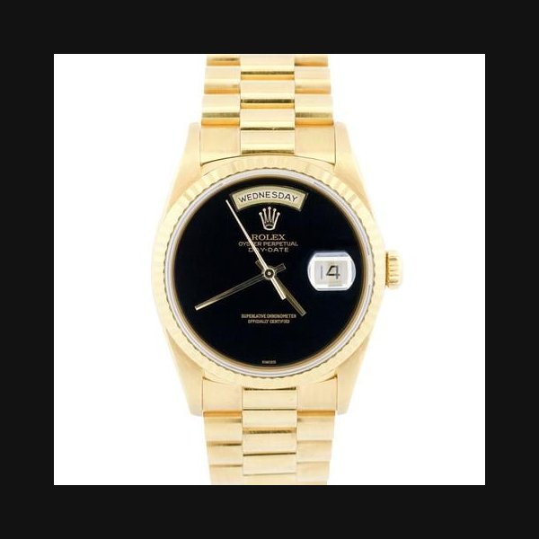 Rolex Rolex Day-Date1993 Rolex Day-Date President FACTORY BLACK ONYX 36mm 18K Yellow Gold 18238