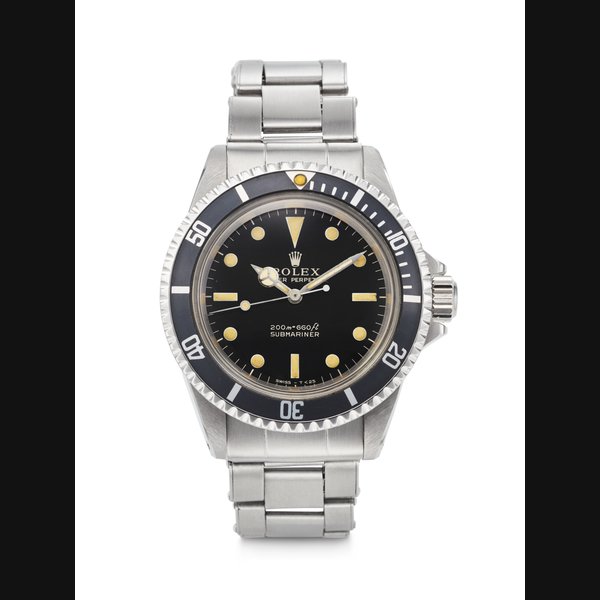 ROLEX, VERY ATTRACTIVE STAINLESS STEEL 'SUBMARINER' WITH BLACK GILT DIAL, REF. 5513