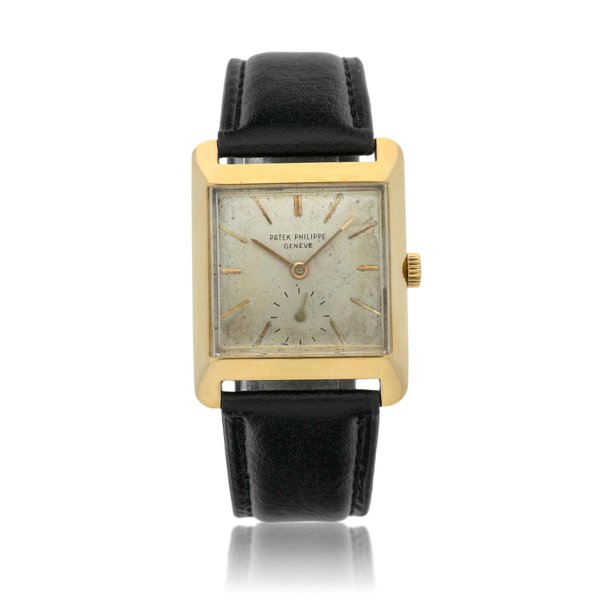 Patek Philippe Reference 2488  A yellow gold rectangular wristwatch, Circa 1951, Price & Market Data