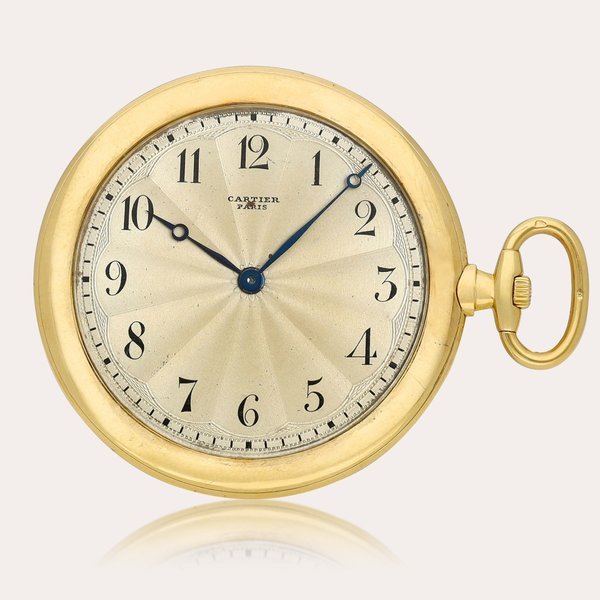 Cartier and European Watch & Clock Co. A yellow gold openface keyless lever watch, Circa 1920 | 卡地亞 | 黃金懷錶，約1920年製