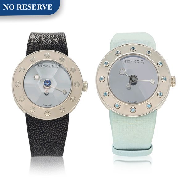 Gerald Charles Gerald Charles | Reference GC6, A set of two stainless steel and sapphire-set wristwatch, Circa 2015 | 型號 GC6 一套兩件精鋼鑲藍寶石腕錶，約2015年製 · GC6