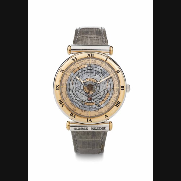 Ulysse Nardin. A Fine and Rare Limited Edition 18k White and Pink Gold Automatic Astronomical Wristwatch with Meteorite Dial SIGNED ULYSSE NARDIN, PLANETARIUM COPERNICUS, NO. 04/65, REF. 800-22, MANUFACTURED IN 1991