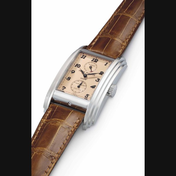 Patek Philippe. A Fine and Rare Platinum Rectangular-shaped Tourbillon Wristwatch with 10 Days Power Reserve Signed Patek Philippe, Genève, 10 Day Tourbillon, Ref. 5101P, Movement No. 3'361'169, Case No. 4'332'036, Manufactured in 2005