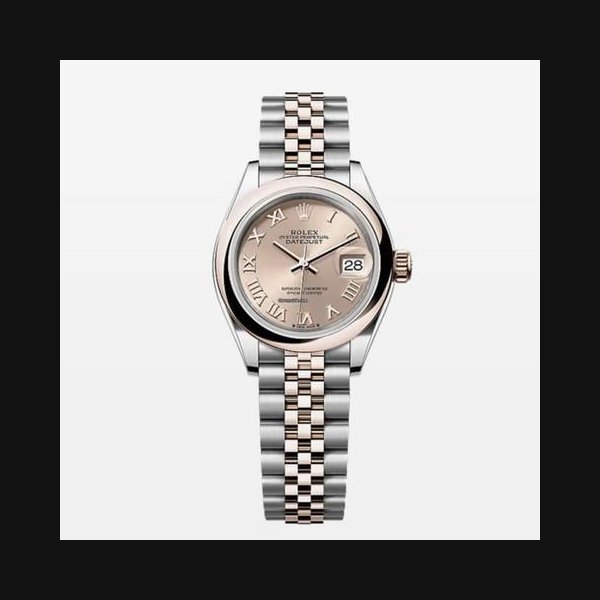 Rolex Lady-DatejustNEW 2025 Sundust Pink Roman Dial Two Tone Rose Gold Smooth Jubilee Ref. 279161