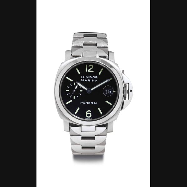 PANERAI. A LIMITED EDITION STAINLESS STEEL CUSHION AUTOMATIC DIVER'S WRISTWATCH WITH DATE AND BRACELET SIGNED OFFICINE PANERAI, LUMINOR MARINA, FIRENZE 1860, NO. F5107/6500, NO. BB1095913, CIRCA 2003