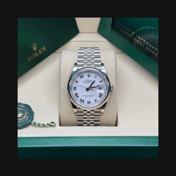 Rolex Datejust36 NEW 2026 White Roman Dial Stainless Steel Smooth Bezel Jubilee Bracelet Ref. 126200