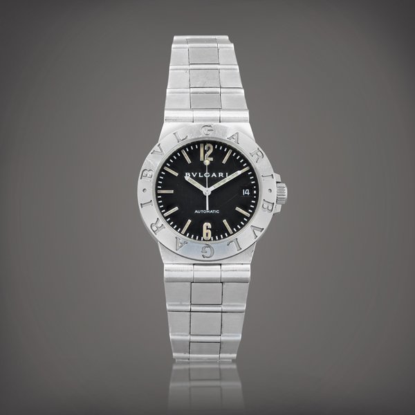 Bulgari Diagono, reference LCV 35 S     Montre bracelet en acier avec date |  Stainless steel wristwatch with date and bracelet    Vers 1998 |  Circa 1998