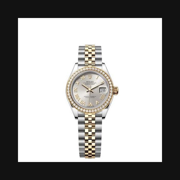 Rolex Rolex Lady-DatejustSilver Roman Dial Diamond Bezel Two Tone Yellow Gold Jubilee Bracelet