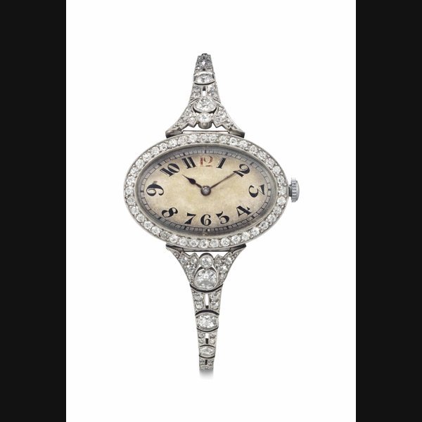 Vacheron Constantin Vacheron Constantin. A Early and Rare Lady's Platinum and Diamond-Set Bracelet Watch SIGNED VACHERON & CONSTANTIN, MOVEMENT NO. 367'060, CASE NO. 227'265, MANUFACTURED IN 1913