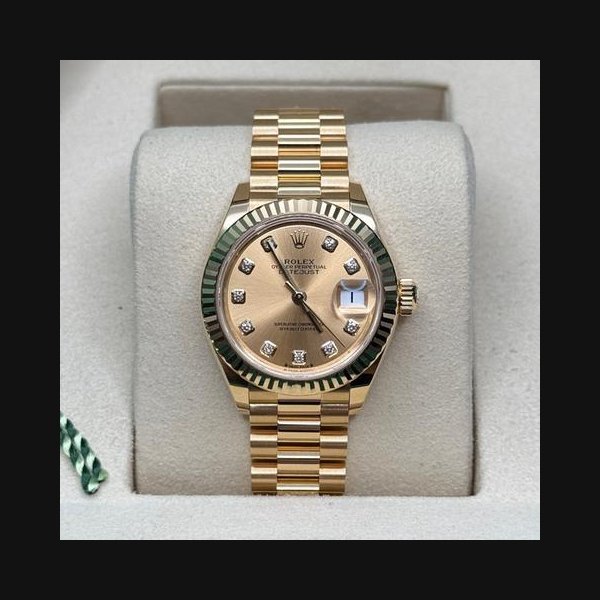 Rolex Rolex Lady-DatejustNEW 2026 Champagne Diamond Dial 18K Yellow Gold President Bracelet