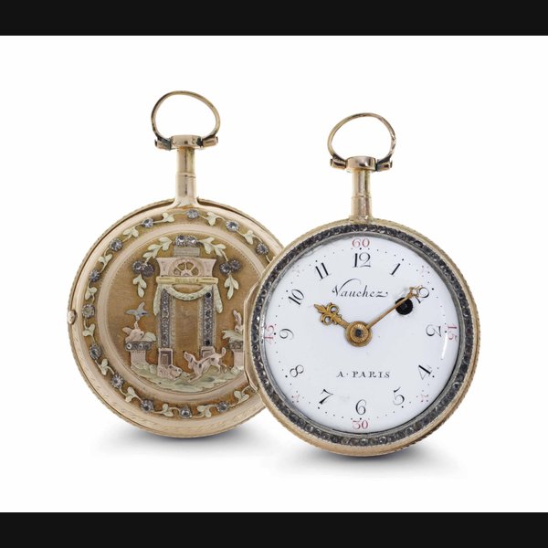 Vauchez. An 18k Multi-color Gold Openface Keywound Verge Watch SIGNED VAUCHEZ Á PARIS, NO. 3880, CIRCA 1800