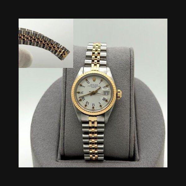 Rolex Rolex Lady-DatejustLadies Date 6917 26mm White Dial Yellow Gold Stainless Steel Jubilee