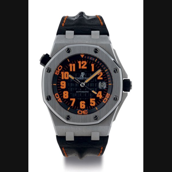 AUDEMARS PIGUET. A FINE LIMITED EDITION STAINLESS STEEL AUTOMATIC DIVER'S WRISTWATCH WITH DATE AND CENTER SECONDS SIGNED AUDEMARS PIGUET, ROYAL OAK, OFFSHORE, BOUTIQUE SPECIAL EDITION, MOVEMENT 603529, CASE NO. F63644, REF. 15701, CIRCA 2006
